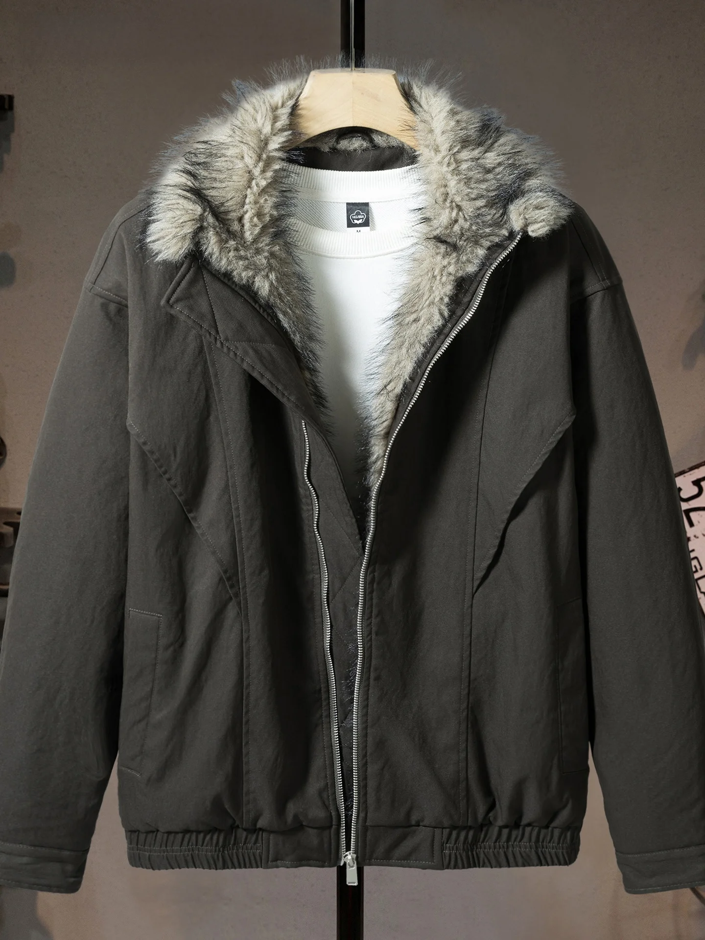 

Мужская утепленная хлопковая куртка в американском стиле, осенне-зимняя новинка, теплая, с меховым воротником, повседневная, универсальная