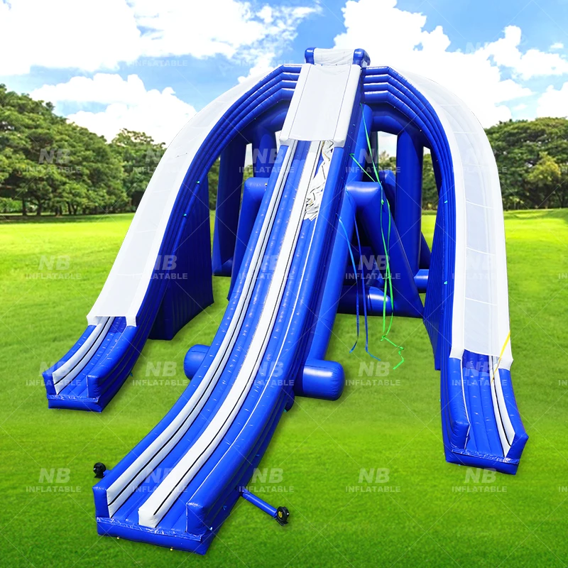 Water Park Commercial Largest Giant Adults Jumbo Inflatable Beach  Water Slide With Long Slip and Slide for Sale