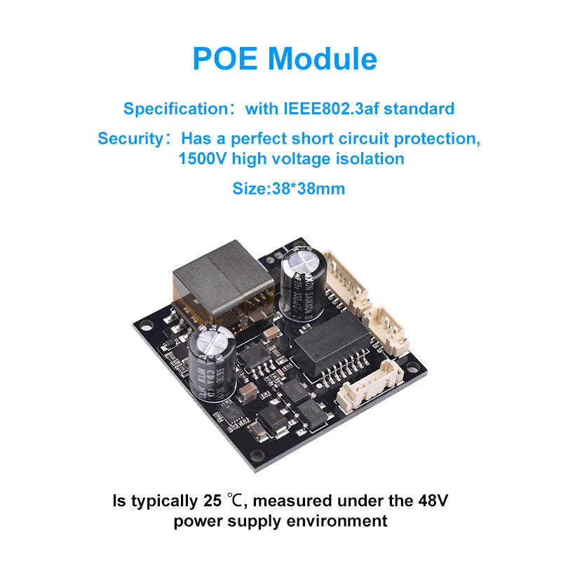 18W 1.5KV high-voltage isolated socket PD module, compliant with IEEE802.3af/at standard. POE module