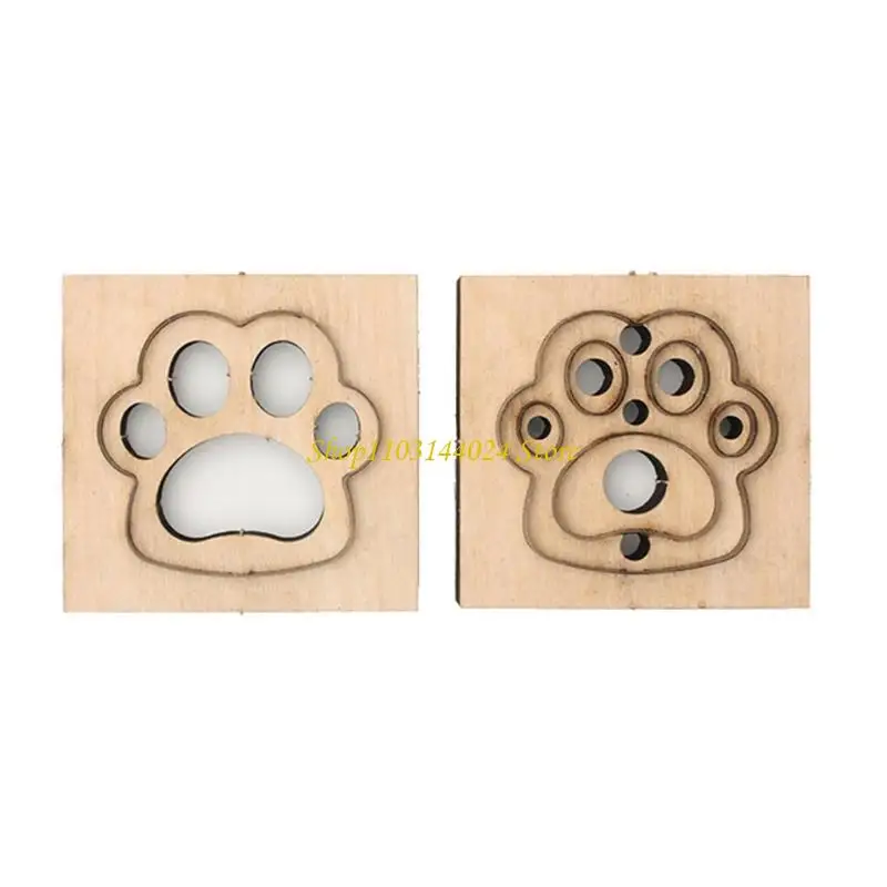 N5KE 1 Set Leather Craft Dog Paw for Key Ring DIY Pendant Modeling Wooden Mold Die Cutting Mould for DIY Art Crafts