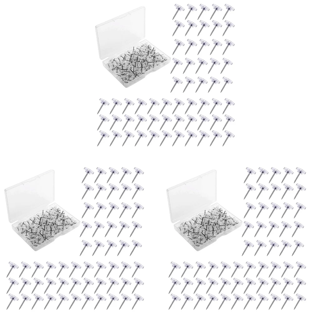 

100/120/150 шт. прозрачные канцелярские кнопки для рисования с коробкой для хранения, стальные наконечники для пробковой доски, булавки для рисования плакатов для настенных гобелены