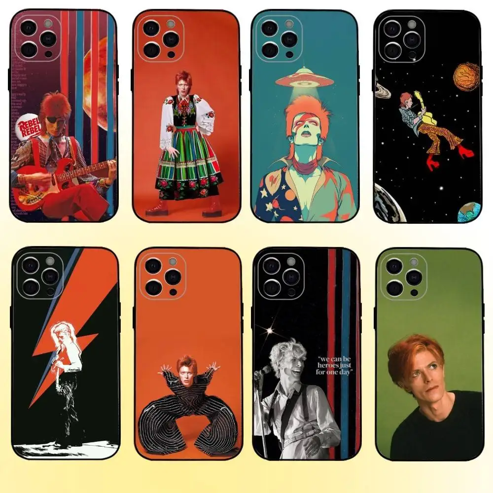 

D-David Cool B-bowie Phone Case For iPhone17,16,15,14,13,12,11 Plus,Pro Max Soft Black Cover