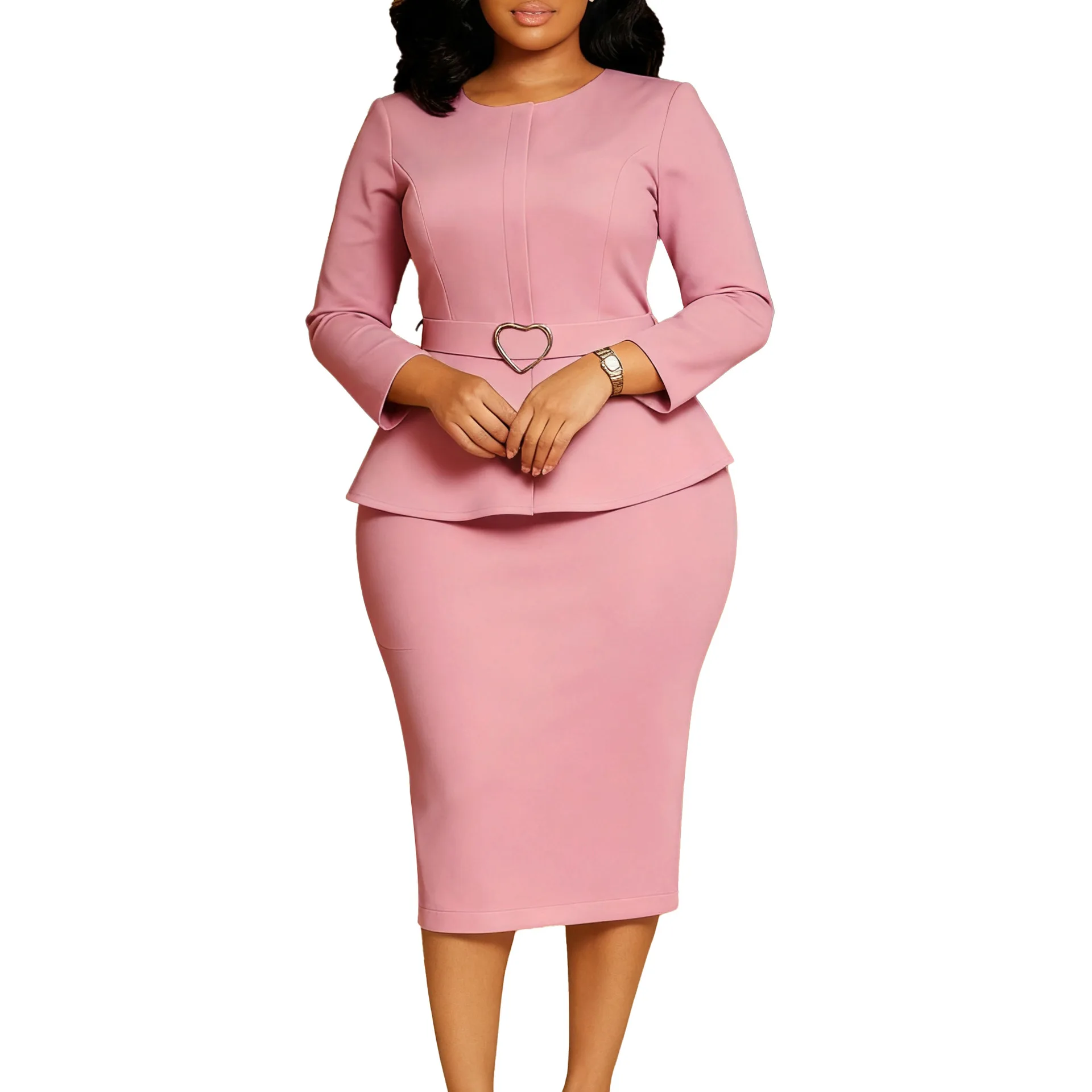 

Осеннее элегантное африканское женское платье из полиэстера с длинным рукавом и круглым вырезом, вечернее облегающее платье миди Dashiki, африканские платья для женщин