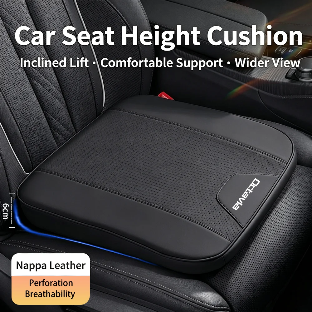 Car Seat Booster Cushion Memory Cotton 6cm Height Seat Cover Thickened Seat Cushion for Skoda Octavia 2 3 RS VRS Tour MK1 MK3