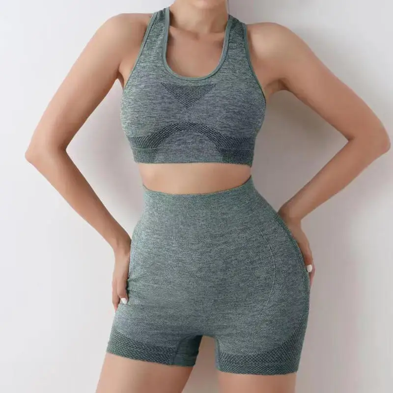 

1 pcs/2 Pcs Seamless women's Yoga Set Fitness Sportswear Gym Clothing Long Sleeved Crop Top High Waisted Tight Fitting
