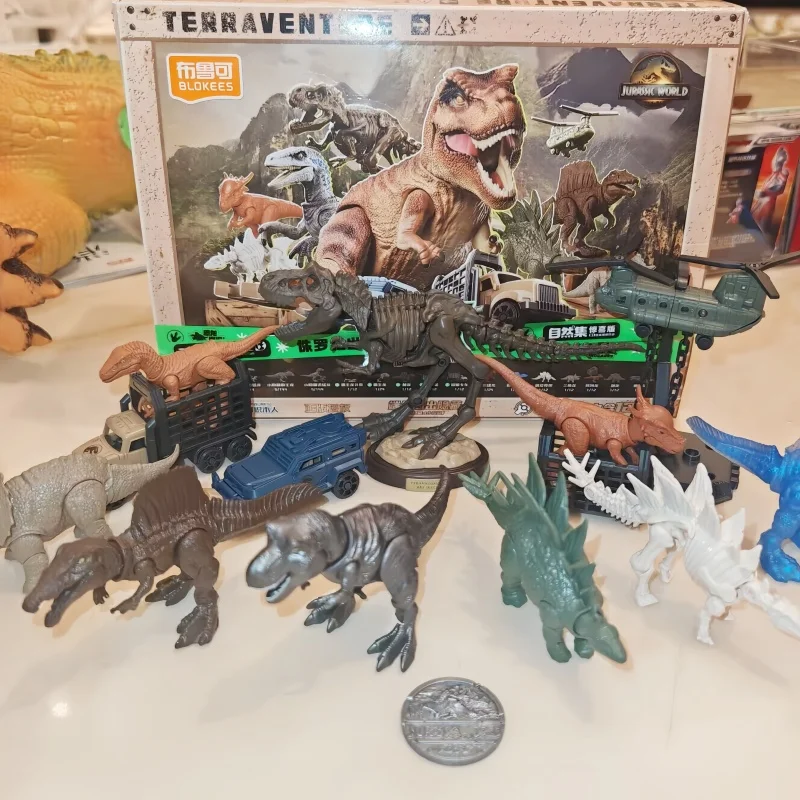 Hot New Blokees Nature Collection Jurassic World Dinosaur - Building Set With T-Rex & Velociraptor Movie-Accurate Model Gift