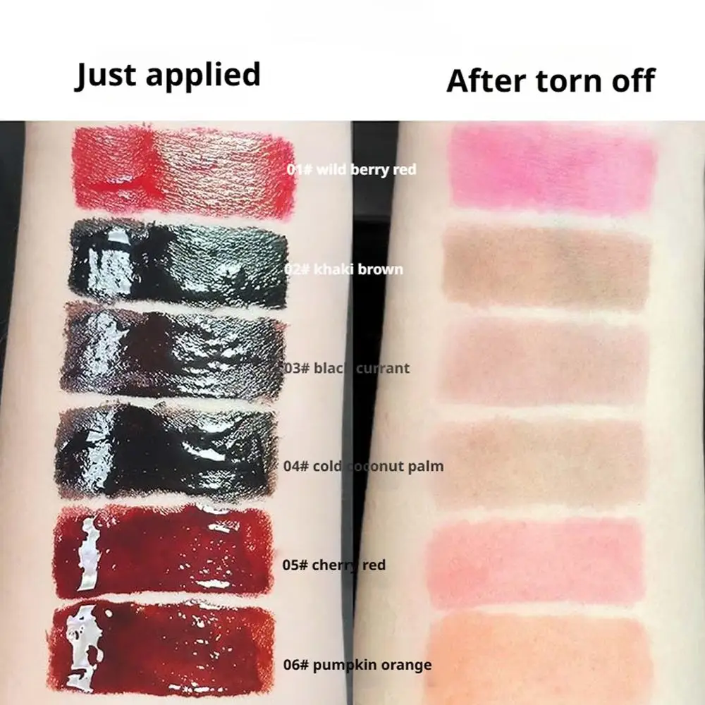 6 ألوان تقشر بقع الشفاه، وشم الشفاه وصمة عار ترطيب، لمسة نهائية غير لامعة مقاومة للماء طويلة الأمد تقشر الشفاه بطانة وصمة عار #5