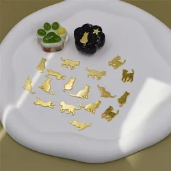 SNASAN 24pieces Metal Cat Handmade Materials UV Epoxy Jewelry Filling Materials Lovely Animals Beads Metal Sheet