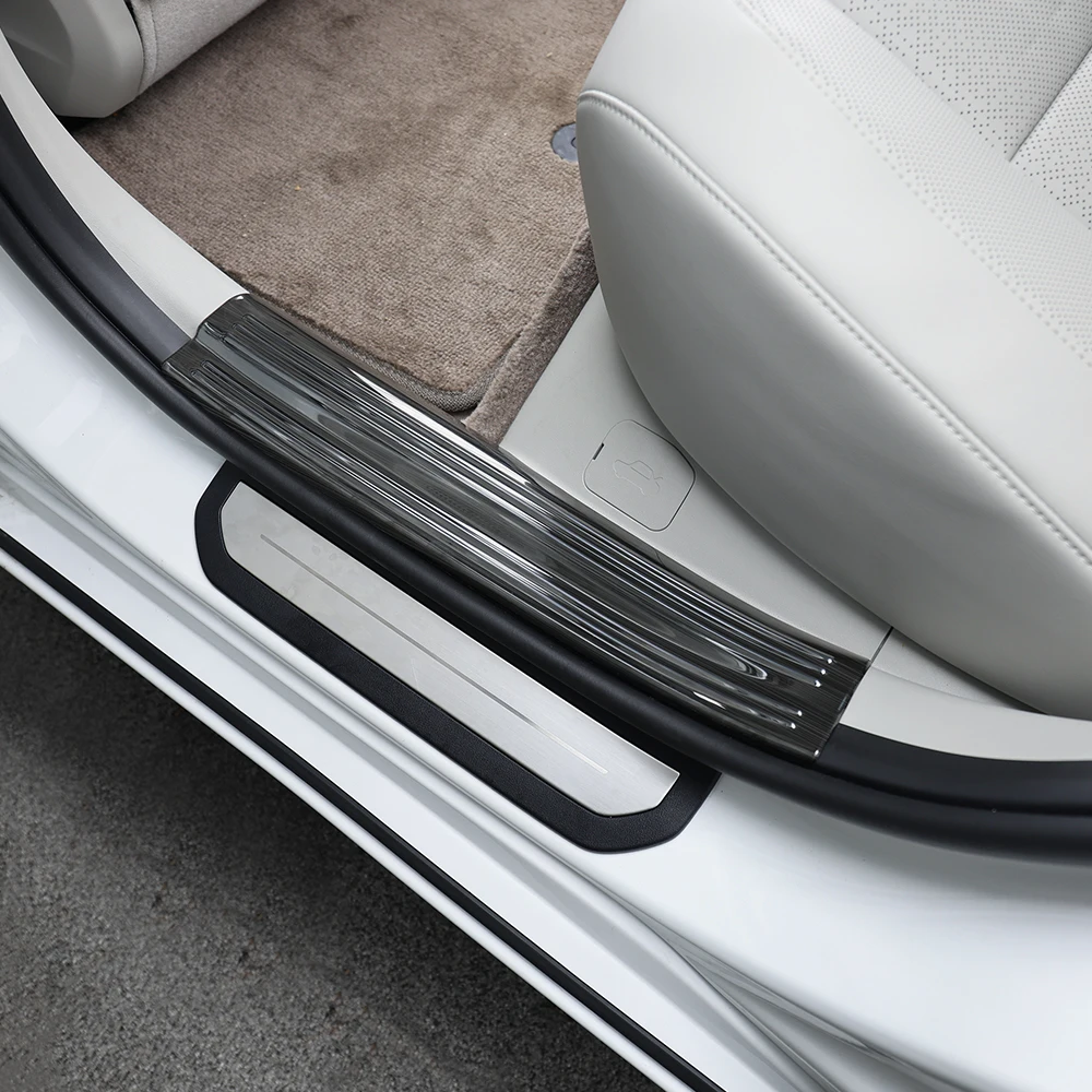 لكيا EV4 2025 2026 4 قطعة الفولاذ المقاوم للصدأ عتبة الباب الداخلي حماة الجبهة الخلفية عتبة عتبة الحرس خطوة الملحقات #5