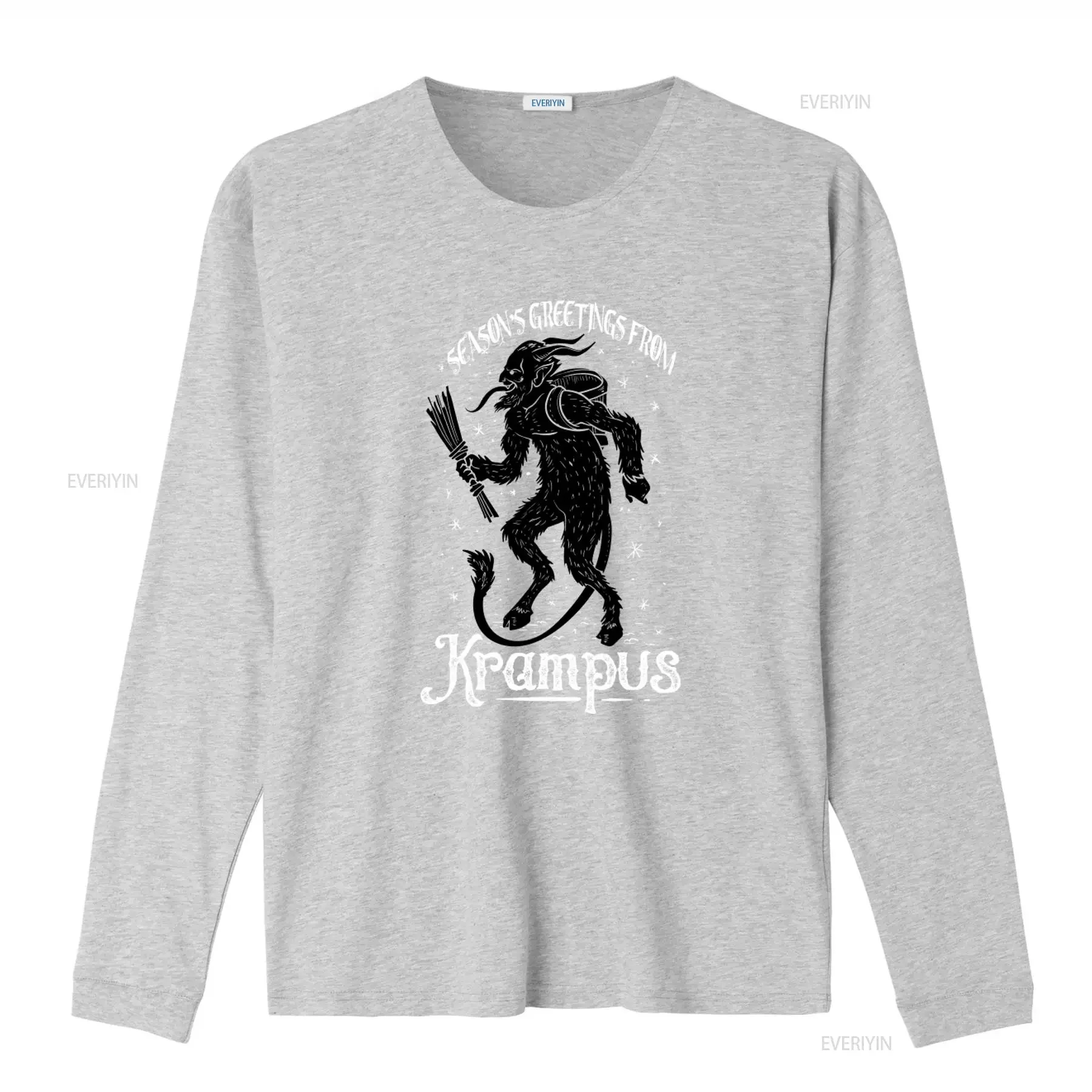Krampus Ugly Christmas Holiday Sweater Style T Shirt vintage Washed Versatile designer clothes homme graphic Slightly Casual