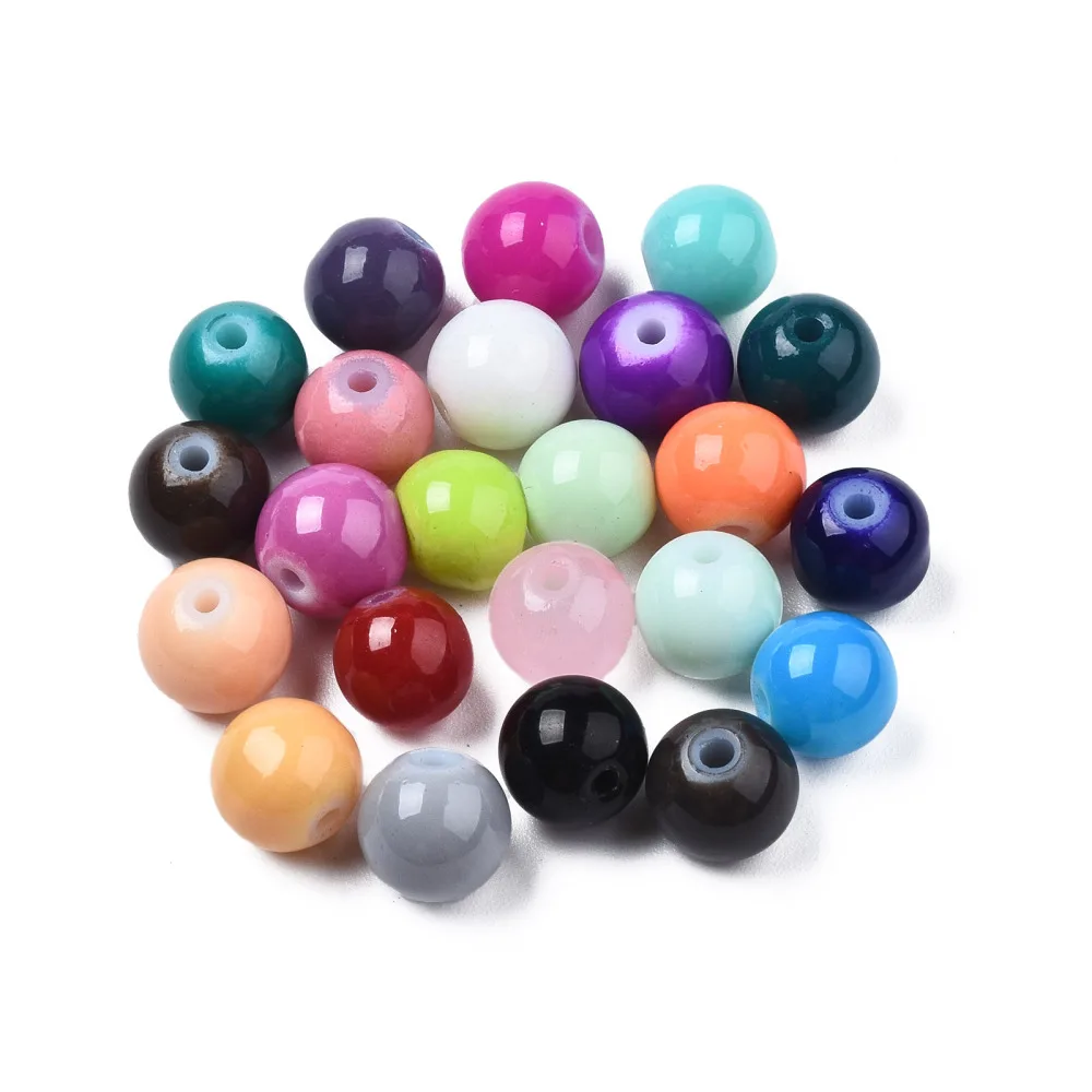 1Box Baking Painted Glass Round Beads Mix Color for jewelry making DIY bracelet necklace earring crafts decor accessories