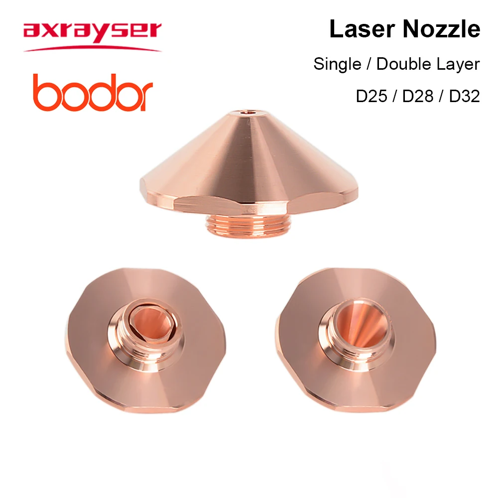 Bodor Nozzle Laser Cutting Nozzles All Types D25 D32 D28 H15 for Precitec Bodor CNC Fiber Machine Double/Single Caliber 1.0-5.0