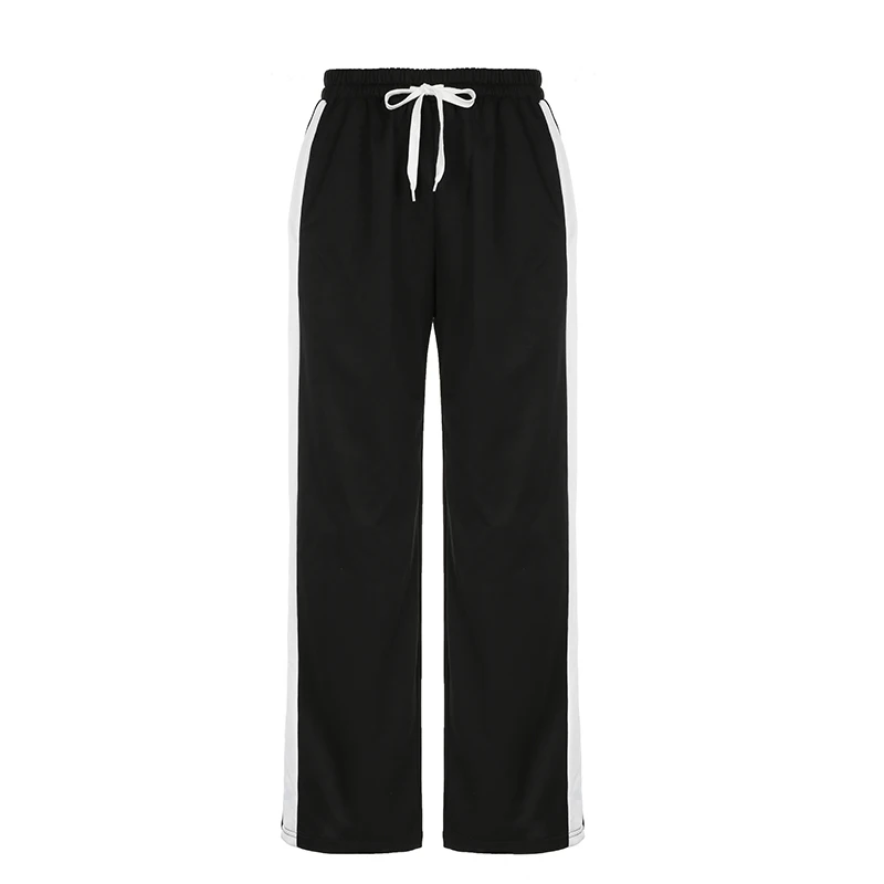 Darlingaga Streetwear Stripe impiombato autunno pantaloni della tuta donna pantaloni sportivi Casual elastici in vita Homewear pantaloni fondo dritto