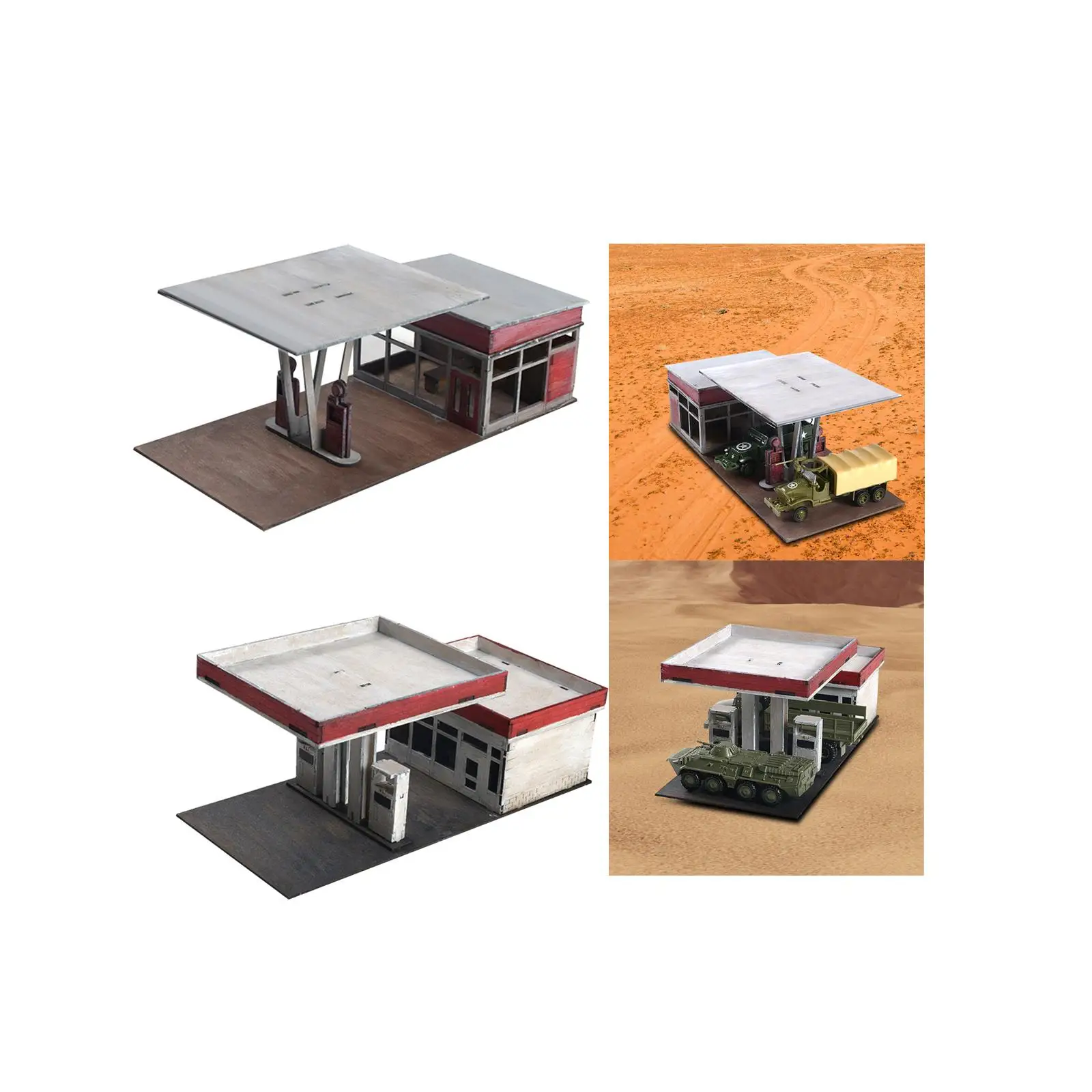 1:72 1:64 Casa in legno in miniatura Smontaggio Layout Paesaggio Pittura fai da te Gas