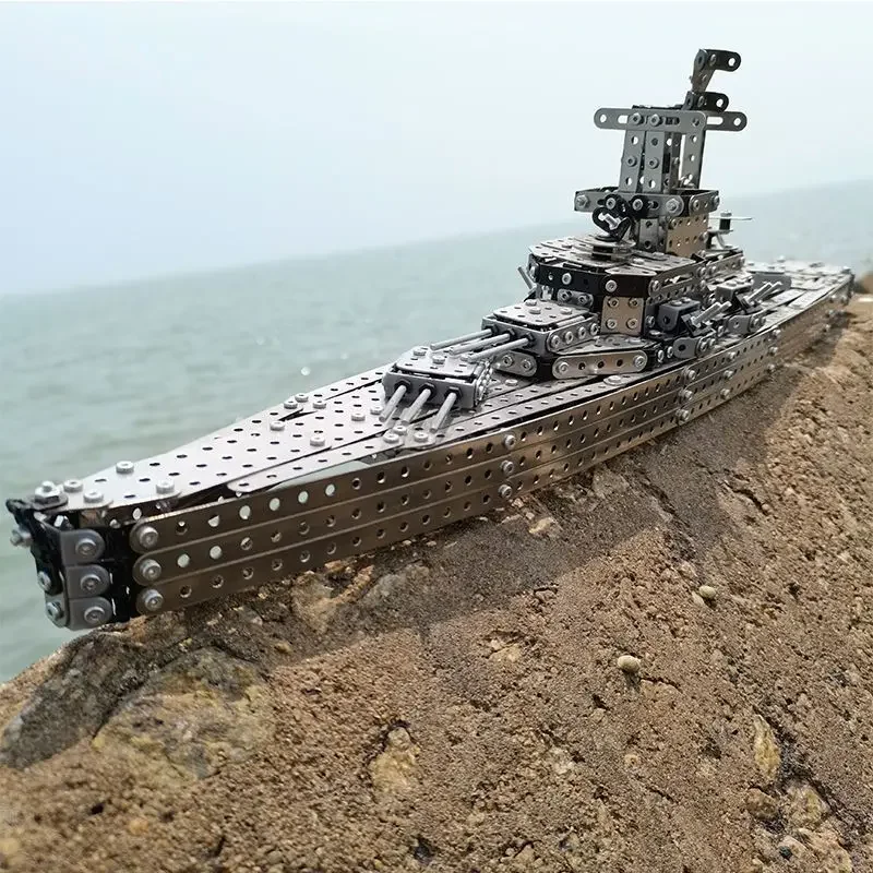 Kinder DIY Metall 3D Montage Bausteine Flugzeug Kriegsschiff Modell Schraube Mutter Metall Spielzeug Erwachsene Hohe Schwierige Puzzle