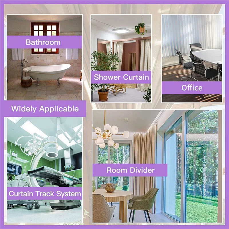 BAAG-2X Flexible Bendable Ceiling Curtain Track, Ceiling Mount For Curtain Rail, Room Divider Ceiling Track 9.8FT