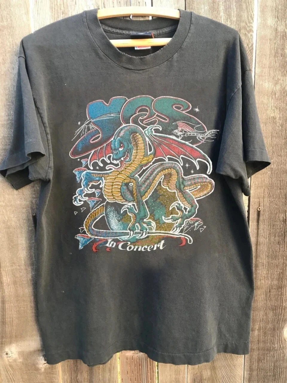1978 Yes Tour Band Concert Unisex Remake Charcoal T Shirt Full Harajuku Vintage T Shirt