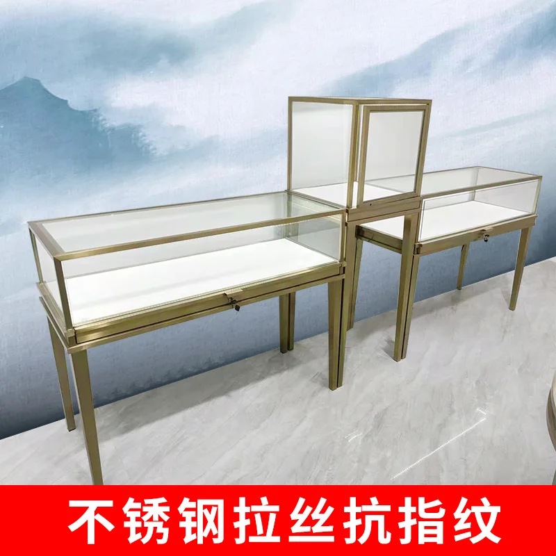 

Custom. Stainless steel gold silver jewelry jewelry antique jade watch glass display shelf display counter simple