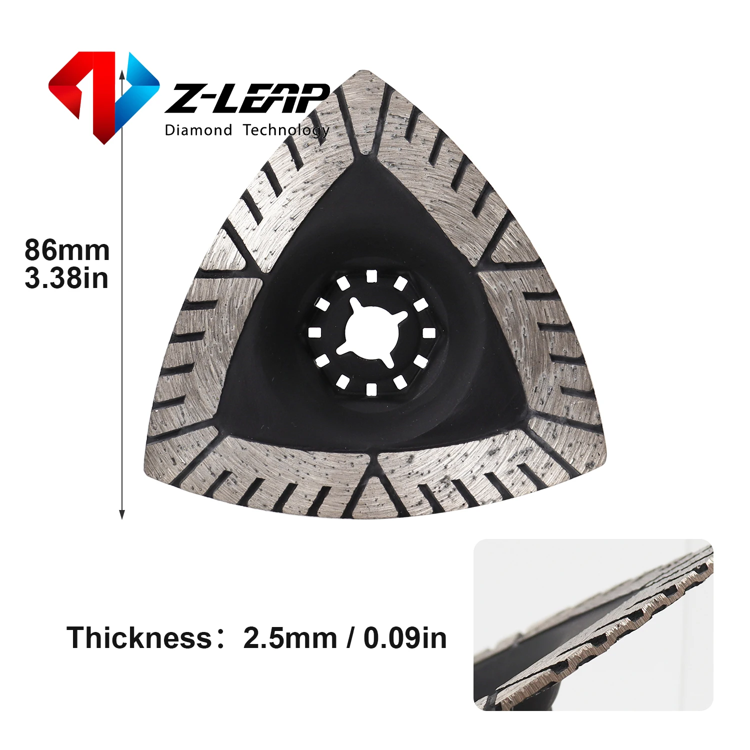 Z-LEAP 1 piece 86mm Diamond Triangle Mini Turbo Cutting Blade For Cutting Stone Granite