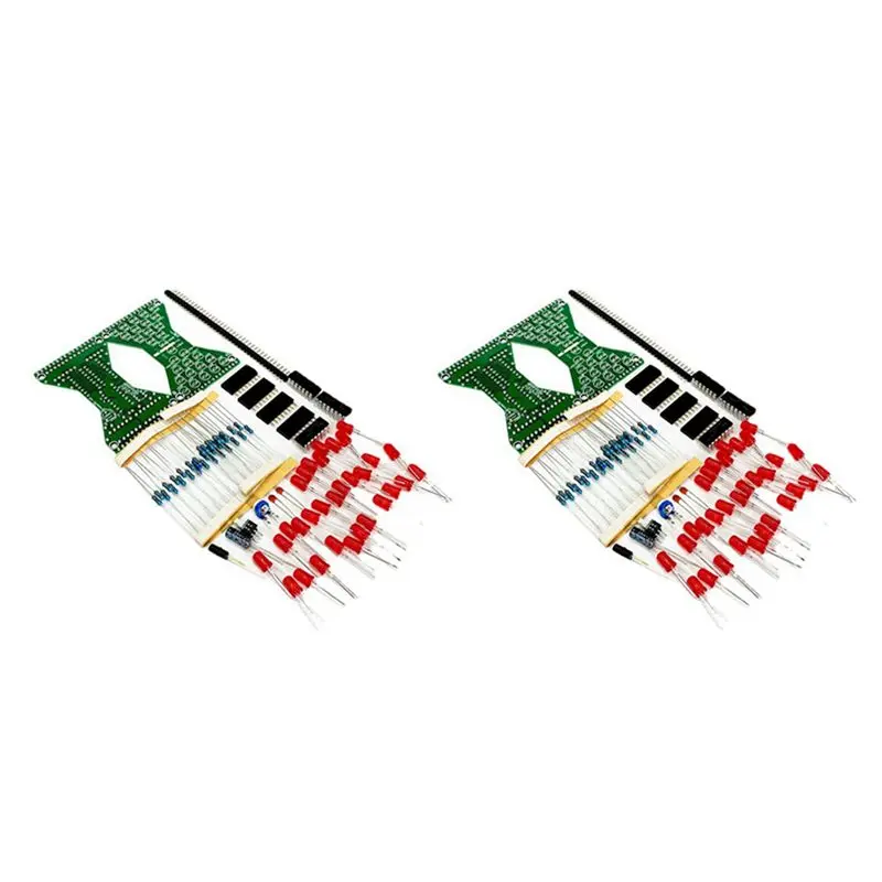 2X 30 Leds Electronic Hourglass LED DIY Kit Double Layer PCB Board Components Soldering Practice Suite Red LED Red Light