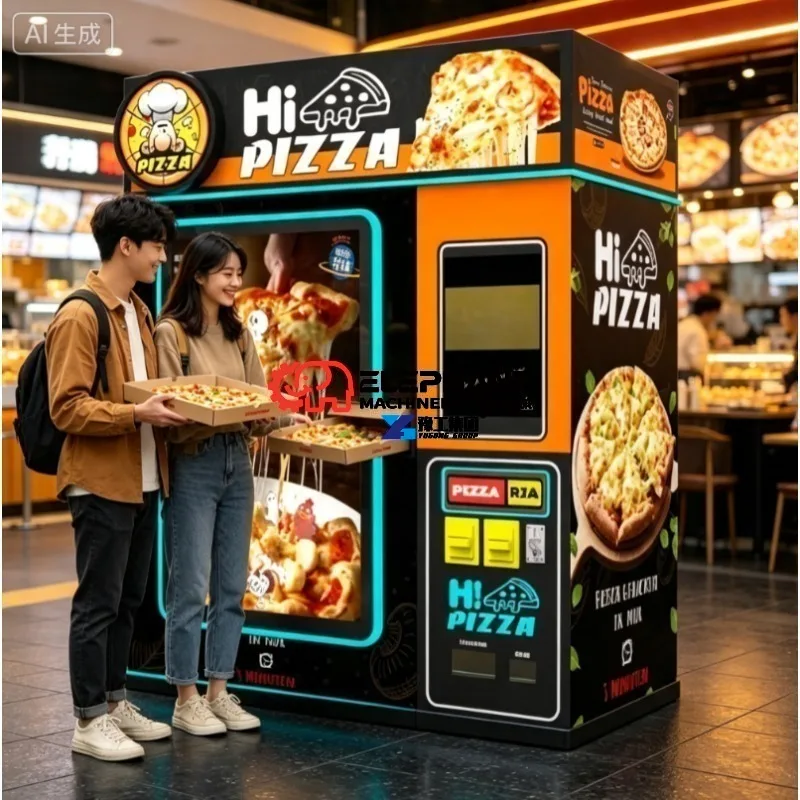 Fully Automatic Fresh Baked Pizza Machine with Microwave CE Certification Outdoor Business Pizza Making Vending Machine
