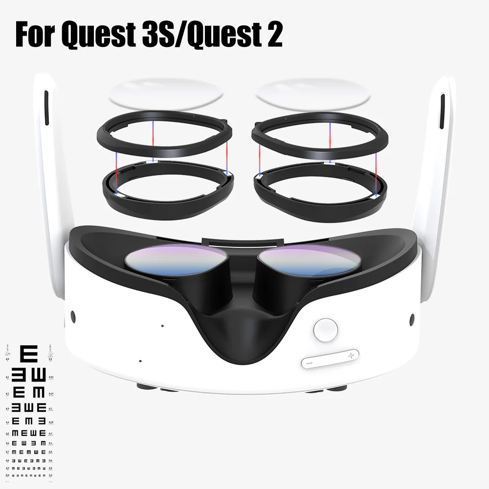 Custom Myopia Optical Lenses with 3-Point Magnetic Frame Compatible with Meta Quest 3S/Quest 2 Glasses VR Accessory