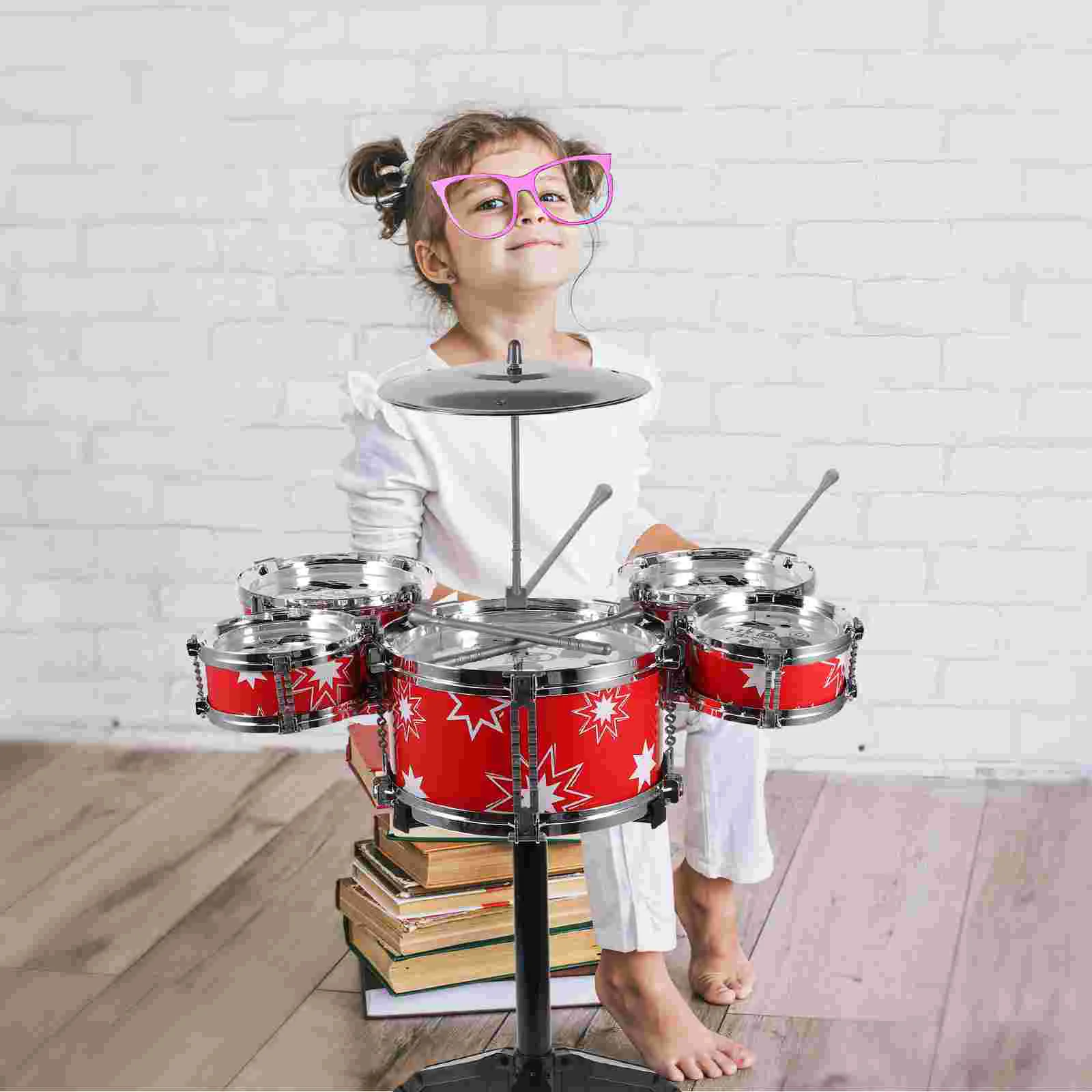 Batteria giocattolo per bambini per strumenti musicali Giocattoli jazz Dropshipping Set Bambino blu