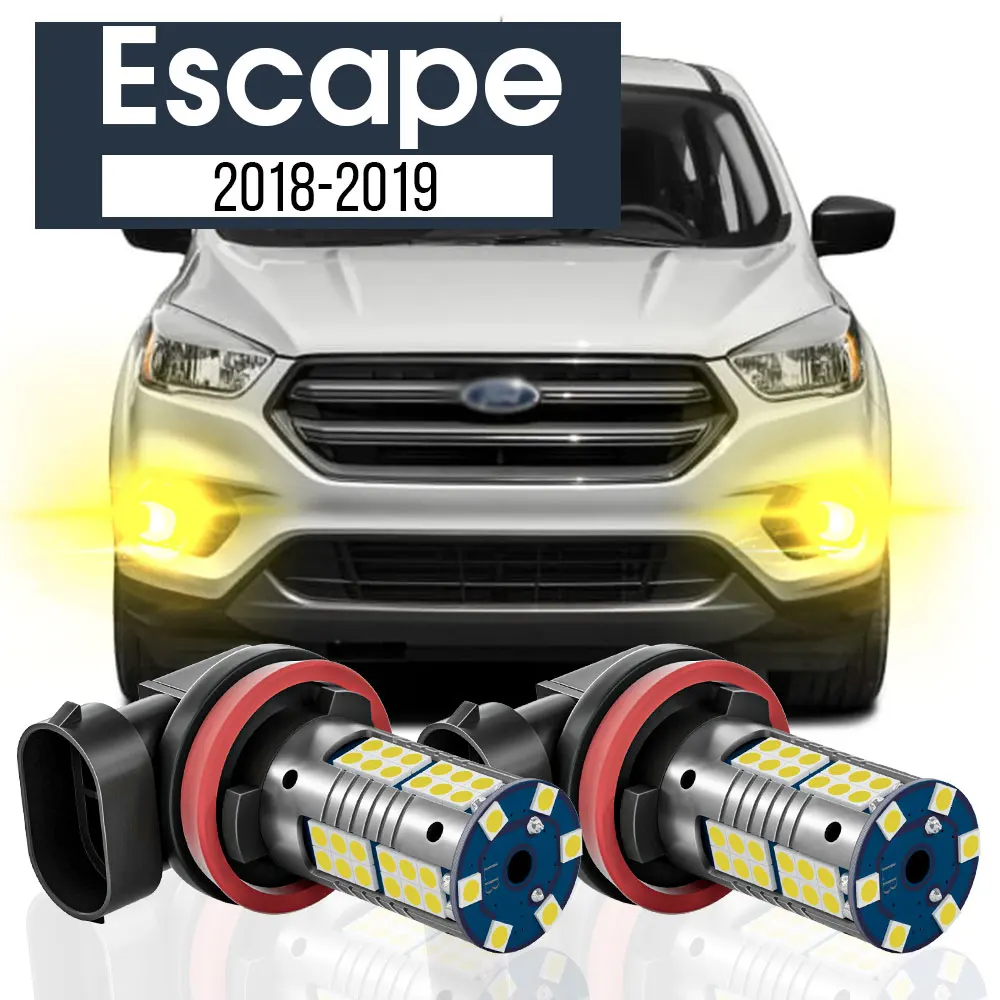 

2pcs LED Fog Light Lamp Blub Canbus Accessories For Ford Escape 2018 2019