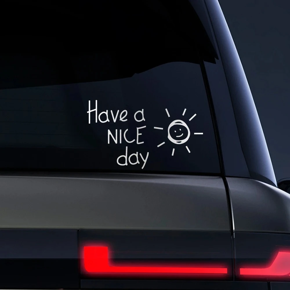 

Светоотражающие наклейки на автомобиль «Приятного дня», виниловые пленки-декали для мотоциклов и автомобилей, наклейки на окна и кузов автомобиля, аксессуары для декора автомобиля