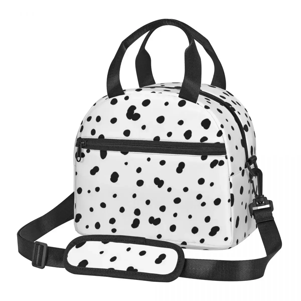 

Dalmatian Spots Realistic Spaced Dog Lunch Bags Insulated Bento Box Waterproof Lunch Tote Picnic Bags Cooler Bag for Woman Work