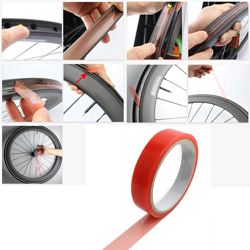 Repair Wheel Cycling Adhesive Double sided Tape Fixing MTB Fixed Gear Bicycle Bike Carbon Tubular Tires Useful