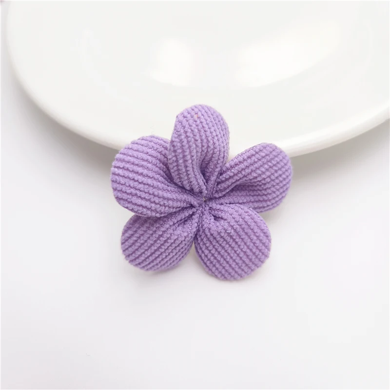 20Pcs 5CM Fabric Flower Applique For DIY Handmade Hair Clip Hat Crafts Patches Decor Ornament Clothing Accessories