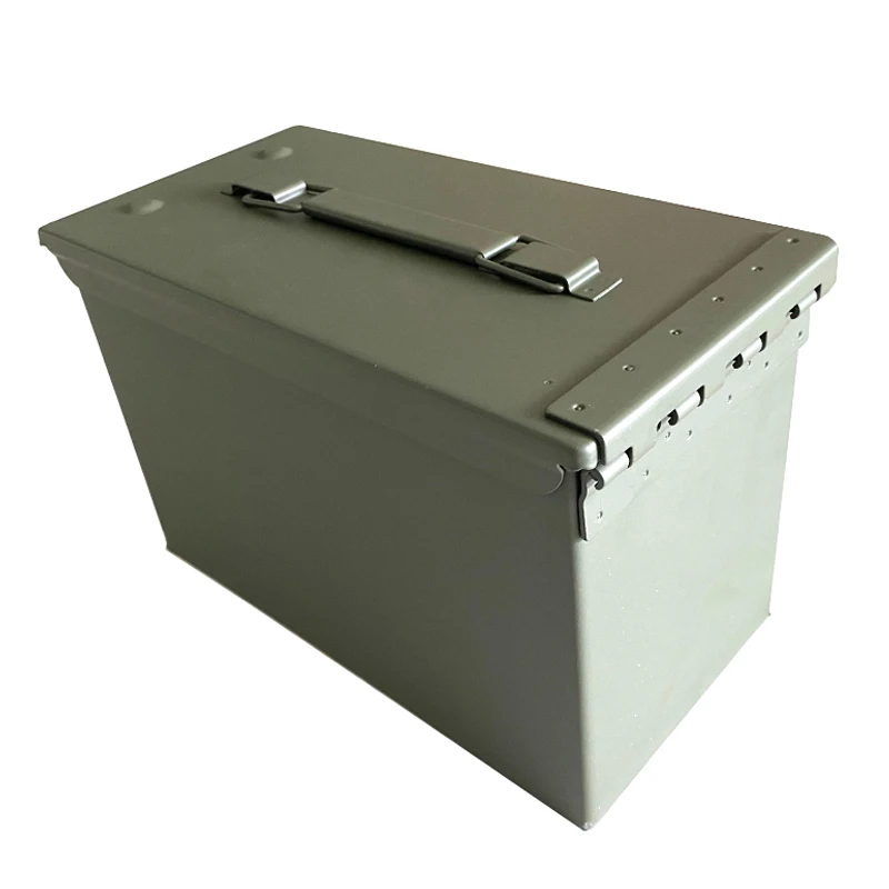 50 Cal Ammo Can Steel Ammo-Box Military & Army Solid Tactical Waterproof Holder-Box for Long-Term Bullet Valuables Storage