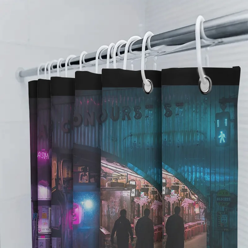 اليابانية زقاق ليلة مدينة دش الستار أنيمي كيوتو شارع التصوير خلفية ديكور الحمام