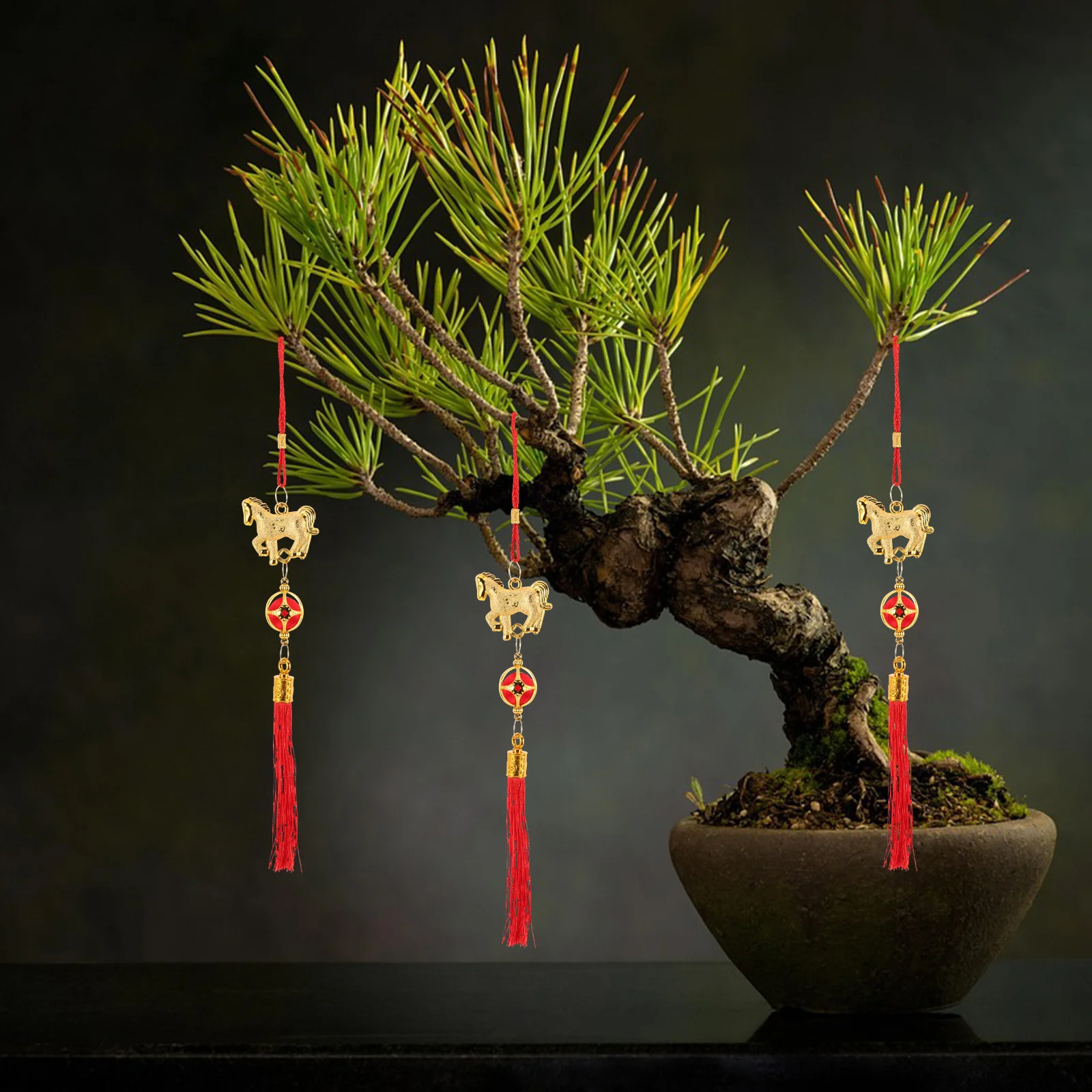 1 مجموعة السنة الصينية التقليدية الجديدة معلقة قلادة الحصان تصميم مهرجان الديكور مهرجان الربيع محظوظ عقدة جدار زخرفة #1