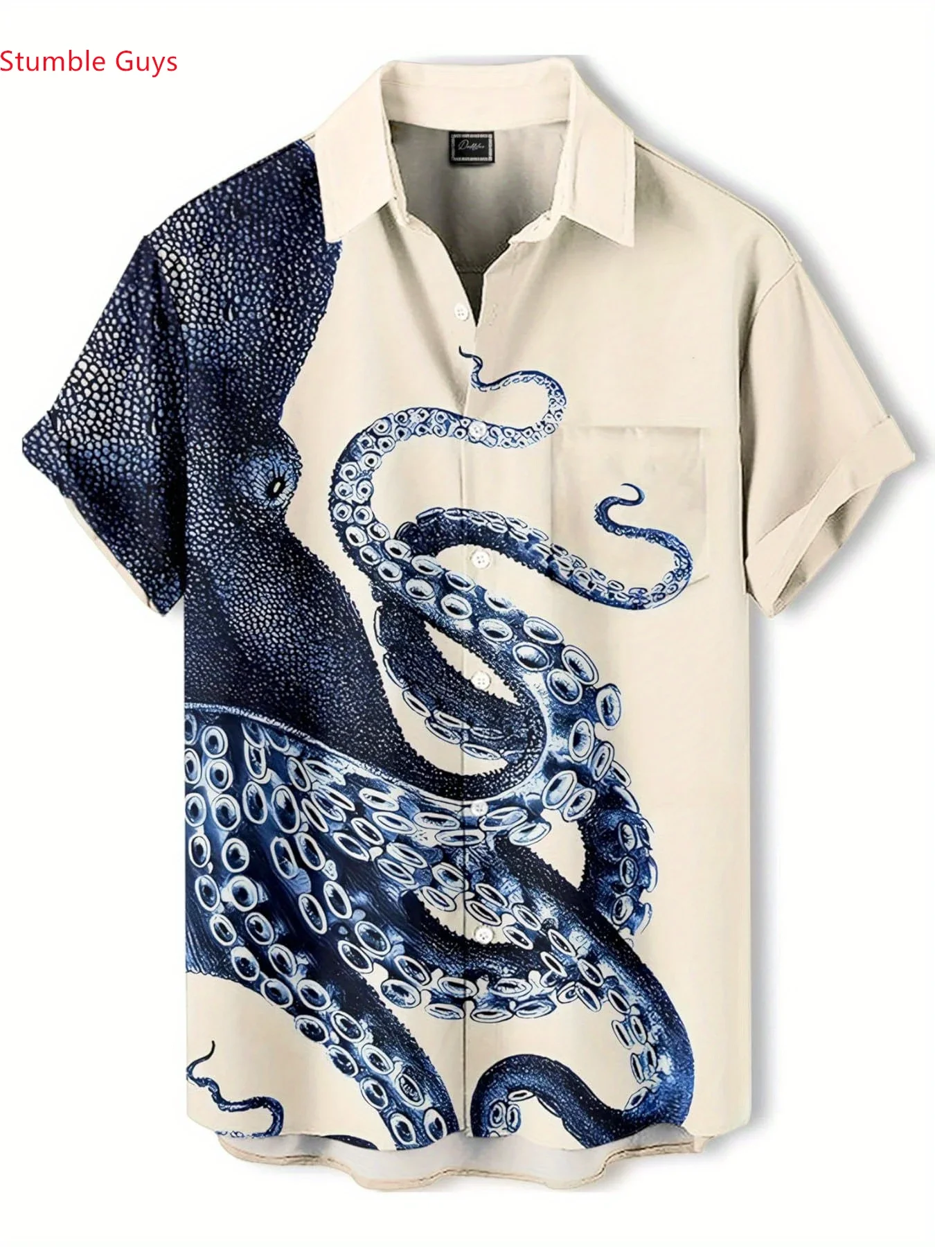 Summer Fashion Men's Hawaiian Shirt Man Short Sleeve Vibrant Party Print Loose Fit Lightweight Beach Outfit Tops