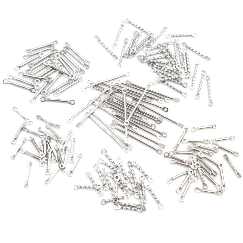 20 sztuk ze stali nierdzewnej 1.2x12mm 1.2x15mm, 1.2x25mm, okrągłe proste rury podwójne pojedynczy otwór kolczyki wisiorek biżuteria ustalenia — zdjęcie 5
