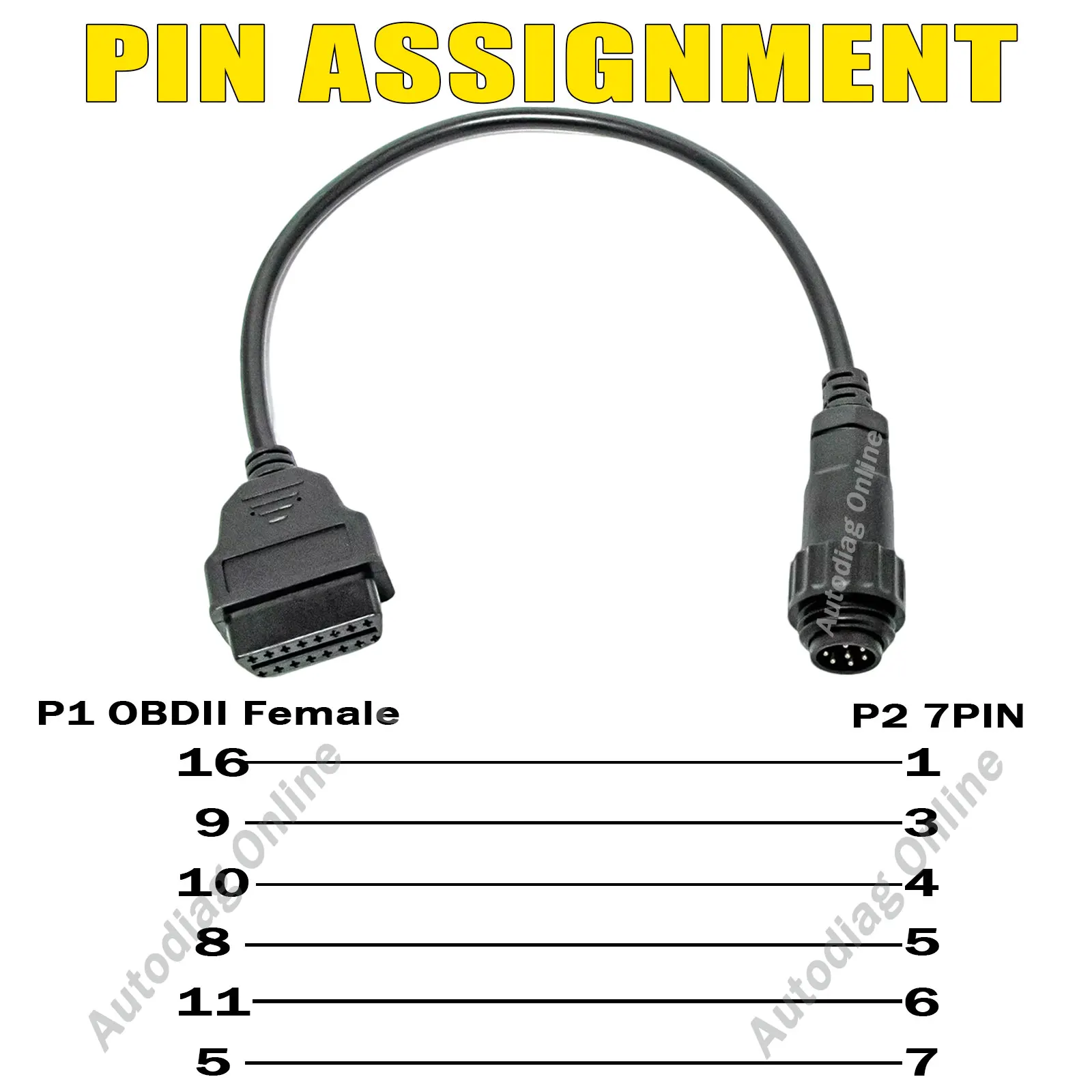 Picture 3: Trailer Diagnostic Cable For Knorr Wabco Trailer Diagnostic Cable For Delphi/AUTOCOM/CDP/VD DS150E Truck OBD2 Adapter Cable