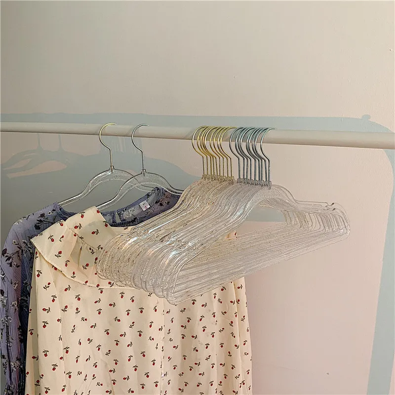 Glittering Powder Transparent Plastic Skirt Clothes Rack Pearl Girl Heart Clothes Rack Cloakroom Clothes Rack