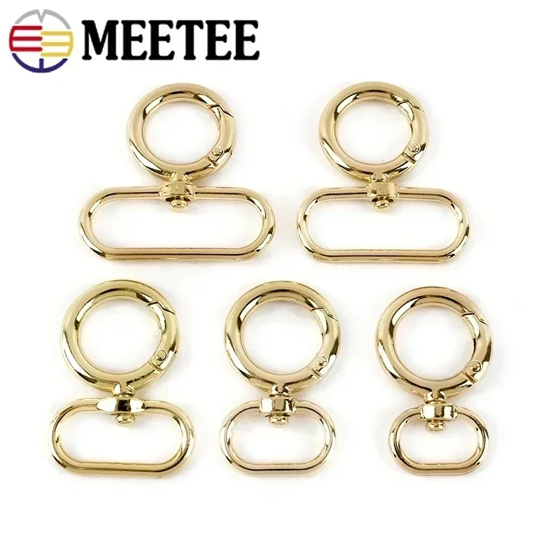 10/20Pcs 15-38mm Metal Gold Carabiner Buckle Bag Strap Lobster Snap Hook Belt Connect O Ring Clasp Keychain Hardware Accessories