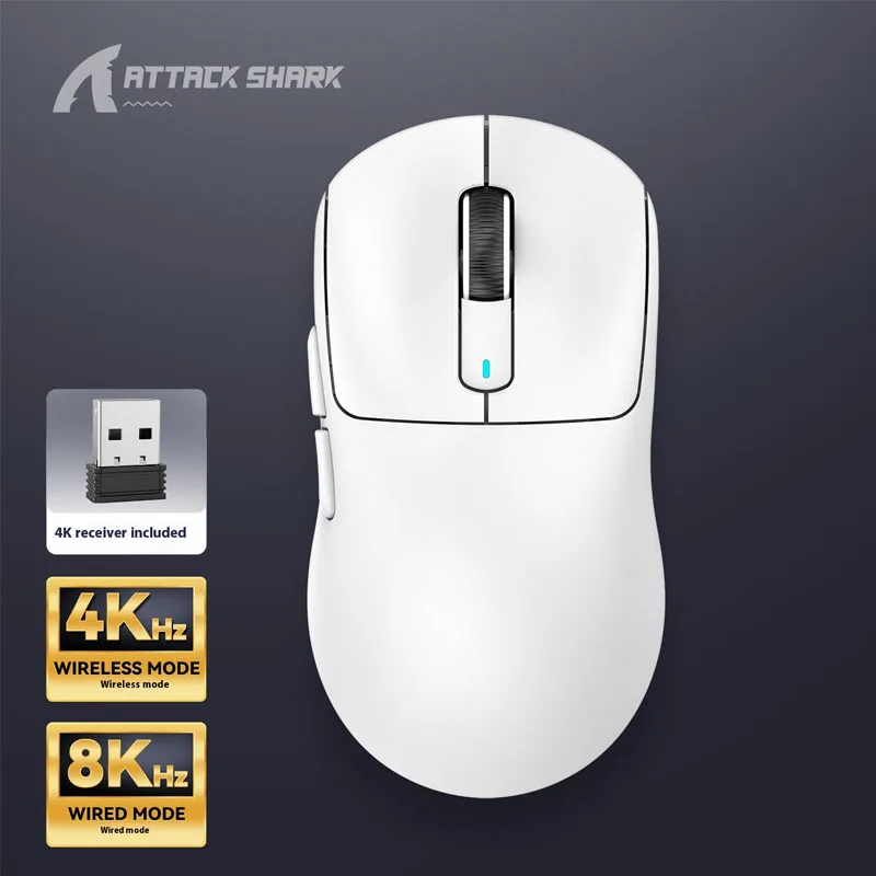 Imagem -06 - Ataque Shark Gaming Mouse X3pro Bluetooth 3-mode 4k 8k hz Leve 60g 26000dpi 650ips Paw3395