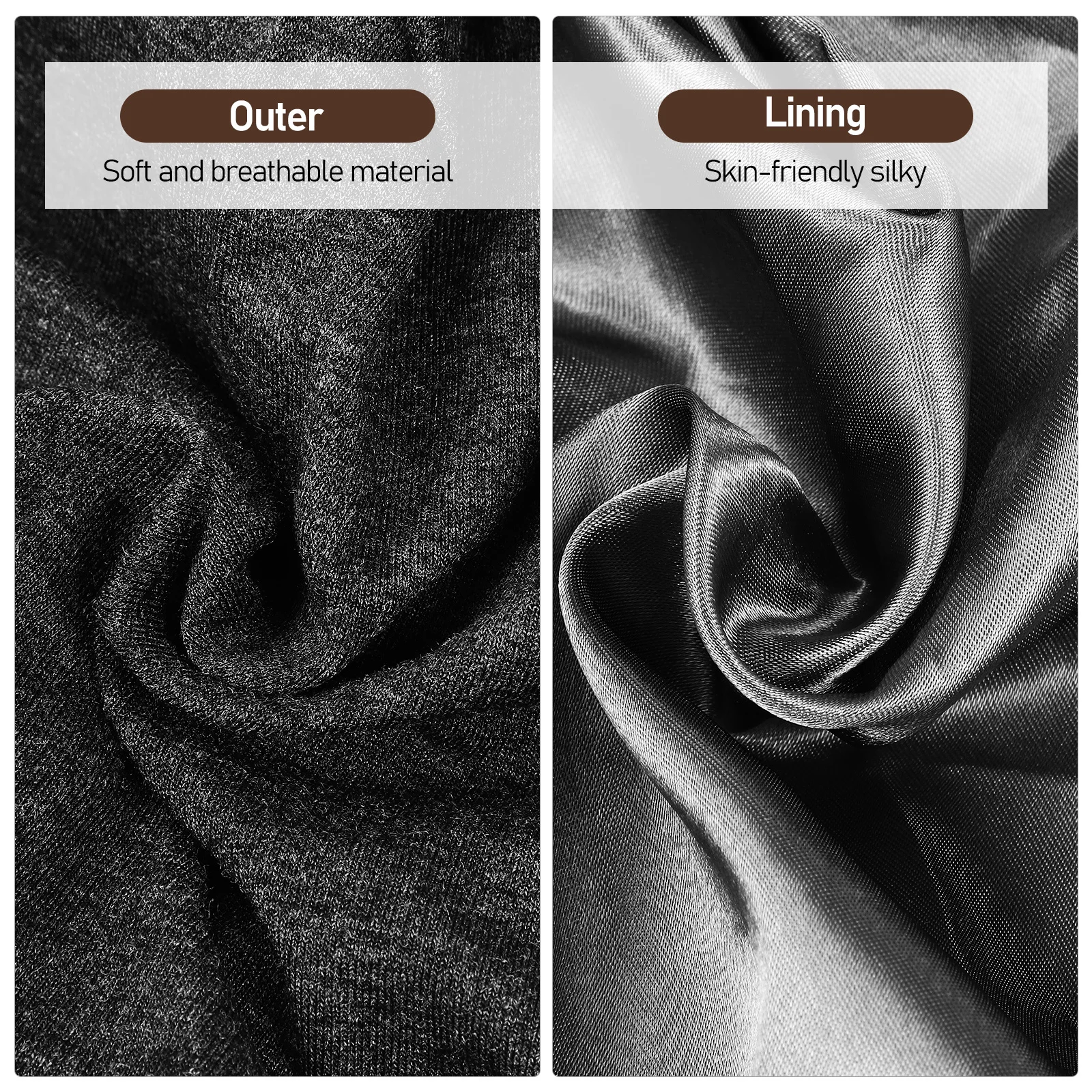 

3 шт. атласный чепчик для сна, гладкая легкая накидка для волос с резинкой, один размер, подходит всем, длинные вьющиеся плетеные волосы