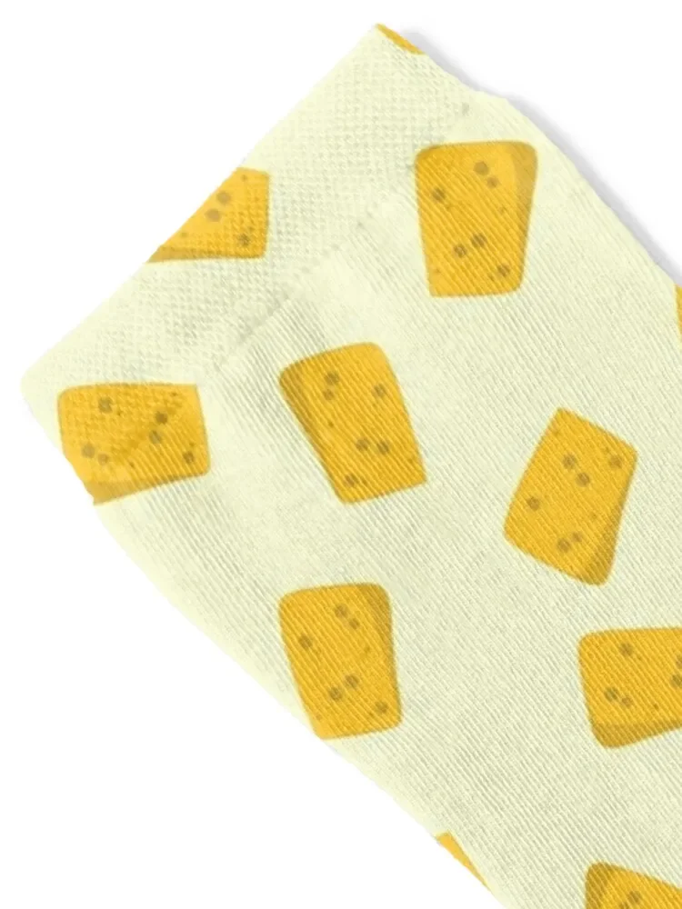 Cute Cheese pattern off-white creme Socks bright garter warm winter Antiskid soccer kawaii Socks Woman Men's