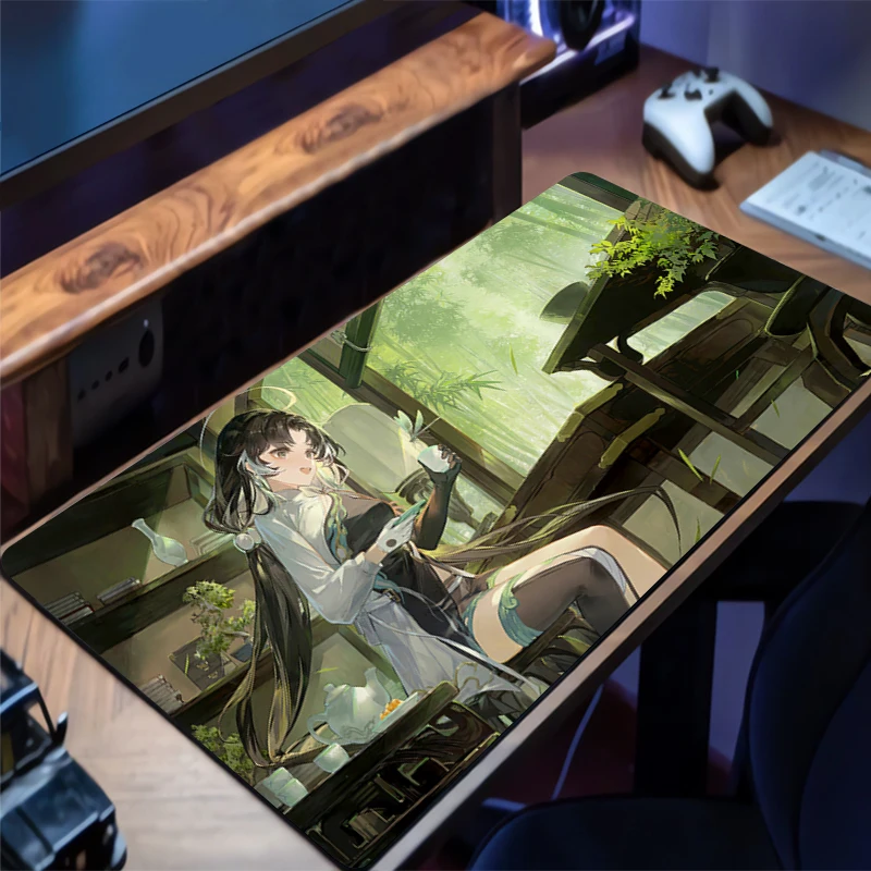 Gaming Mousepad Wuthering Waves Jianxin Anime Mouse Mat Office Gamer Computer Mouse Pad HD Print Big Desk Mat PC carpet Mousepad