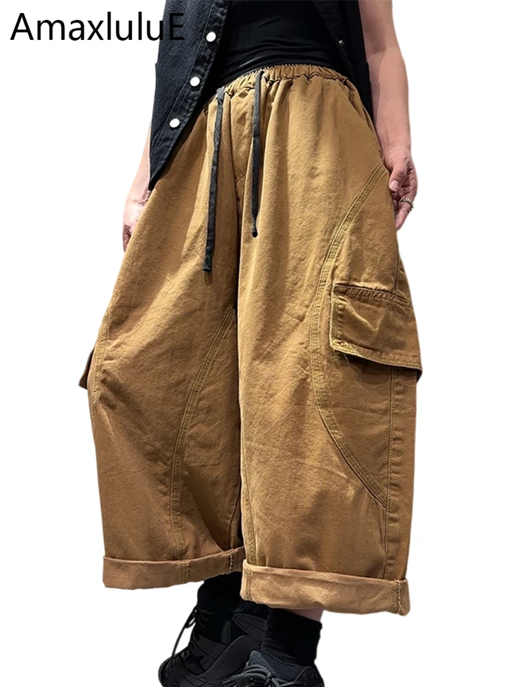 

Брюки женские Amax LuluE в японском стиле, классические, весна 2026, с эластичным поясом, для отдыха, винтажные, свободные