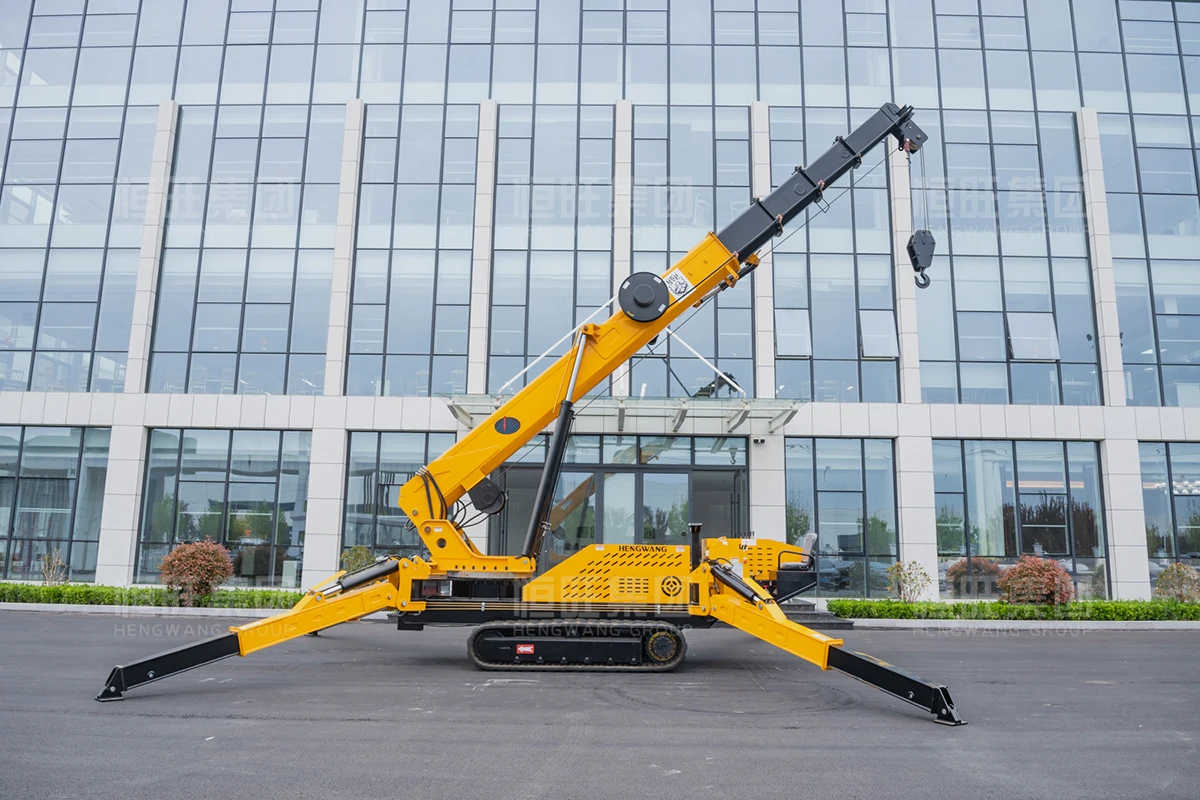 For High Rise Building Construction 1/2/3/5/6Ton Compact Spider Crane with Fly Jib and Diesel Engine Power