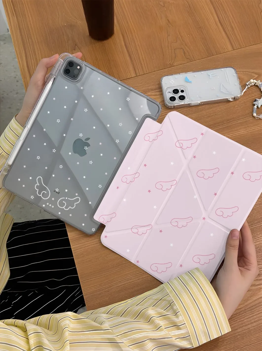 

Чехол Star Angel Wings Pink Y2K для iPad Pro 13 11th M5 M4 12.9 A16 10 8 7 9th 10th, для iPad Air 11 M2 M3 Mini, чехол для планшета