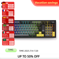 Akko 5098B Black Gold Wireless Mechanical Gaming Keyboard With TFT Screen Vertical Knob 96 Keys Hot-Swappable RGB Backlit Gasket