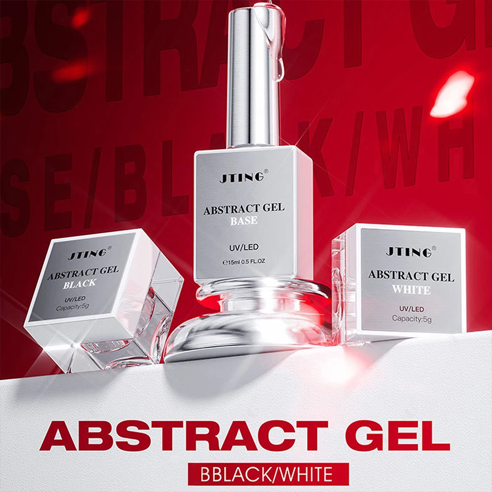 5g/pot Zwart Wit Kant Nail Art Basis Gel Kant Golf Textuur Abstract Gel Losweken UV LED vernis Nagel Schilderen Lak Gel