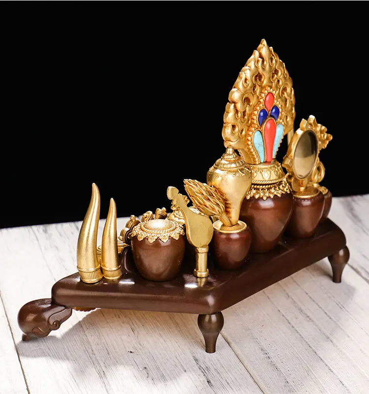 Wholesale Buddhist supplie High grade gilding gold tantric buddhism Tantra throne sylloge copper statue effective protection